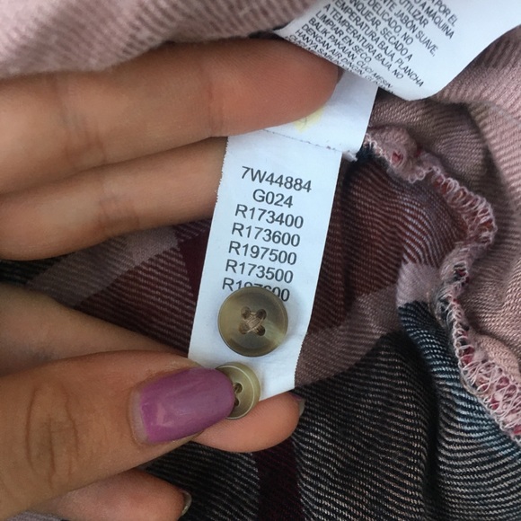 Lucky | pale pink plaid viscose modal button down - Picture 4 of 8